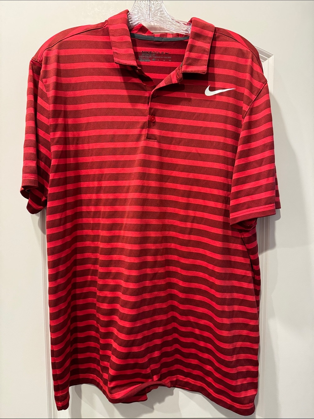 Nike Golf - Men’s Red and Dark Red Striped Polo